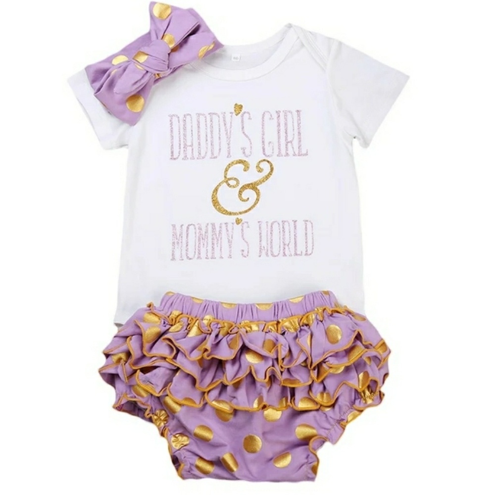 Boutique Cute 3 piece Newborn Baby Girl Set